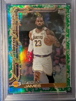 2025 Topps Holiday H119 Lebron James Metallic Holly SSP PSA 9 Pop 1 - Image 3