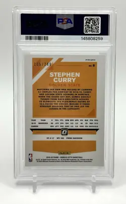 2019-20 Donruss Optic Stephen Curry /249 Premium Box Set Scope Prizm PSA 9 Mint - Image 2