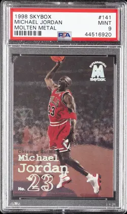 1998 SKYBOX MOLTEN METAL #141 MICHAEL JORDAN PSA 9 - Image 1