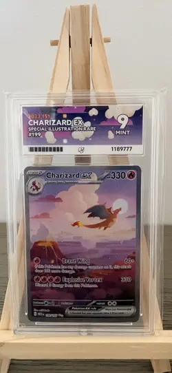 Charizard ex SIR 199/165 Scarlet & Violet 151 Holo English 2023 Ace Grading 9 - Image 1