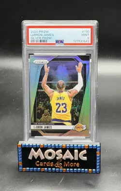 2024 PANINI PRIZM SILVER PRIZM #130 LEBRON JAMES PSA 9 MINT KING LAKERS - Image 1