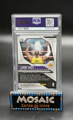2024 PANINI PRIZM SILVER PRIZM #130 LEBRON JAMES PSA 9 MINT KING LAKERS - Image 2
