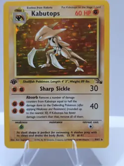🔥 Kabutops 1st Edition Holo 9/62 Fossil WotC Vintage *DOUBLE SWIRL + TEXT ERROR - Image 3