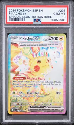 PSA 10 Pokemon Pikachu ex 238/191 Surging Sparks Full Art SIR - Image 1