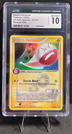 2005 POKEMON EX DELTA SPECIES 21/113 HOLON'S ELECTRODE REVERSE HOLO CGC 10 - Image 1