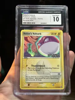 (POP-6) CGC 10 GEM MINT Holon's Voltorb 71/113 Reverse Holo EX Delta Species - Image 2