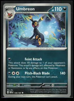 Umbreon 130/197 Pokemon Obsidian Flames Uncommon Lightly Played - Image 1
