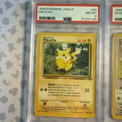 1999 POKEMON JUNGLE #60 PIKACHU #51 Eevee PSA 8 Set Sequential NM-MT TCG Clean - Image 2
