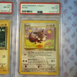 1999 POKEMON JUNGLE #60 PIKACHU #51 Eevee PSA 8 Set Sequential NM-MT TCG Clean - Image 3