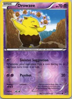 Pokemon TCG Drowzee 35/111 Furious Fists Rev Holo MP - Image 1