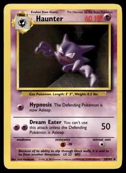 HAUNTER - 29/102 Uncommon Base Set Unlimited Pokemon NM - Image 1