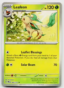 Leafeon (Poke Ball Pattern) 005/131 Holo Rare Prismatic Evolutions Pokemon NM - Image 1