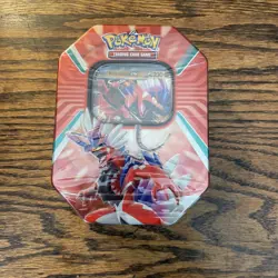 Pokemon Paldea Legends Tin x4 Booster Packs + Koraidon EX Promo FACTORY SEALED - Image 1
