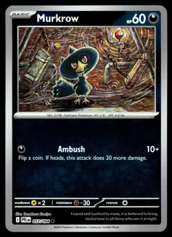 Murkrow 057/094 Common Phantasmal Flames Pokemon Reverse Holo Near Mint - Image 1