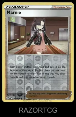 MARNIE 169/202 HOLO R SWORD & SHIELD POKEMON REVERSE HOLO NM/M - Image 2