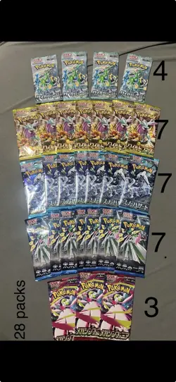 Pokemon Japanese Assorted Booster Pack Lot - 28 Packs (5 Cards Each) - Image 2