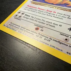 Pokemon TCG Dragonite Fossil 19/62 Holo Unlimited Rare Card MP 1999 WOTC - Image 5