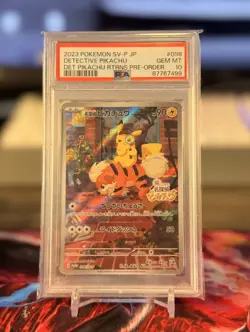Detective Pikachu 2023 Pokemon Japanese SV-P Promo #098 PSA 10 - Image 1