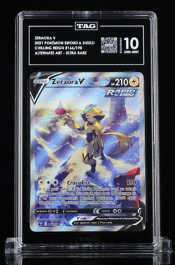 Pokemon (2021) Zeraora V (Alternate Art) #166/198 Chilling Reign TAG GEM MINT 10 - Image 1