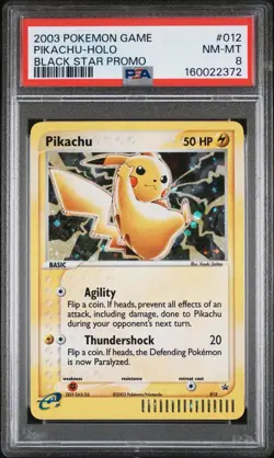 Pokemon Pikachu 2003 Nintendo Black Star Promo Holo #012 PSA 8 - Image 1
