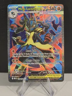 Mega Lucario ex 160/132 Mega Evolution Full Art Ultra Rare Pokemon Card NM - Image 1