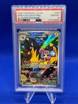 Pokemon Journey Together Iono’s Kilowattrel 163/159 Illustration Rare PSA 10 - Image 1