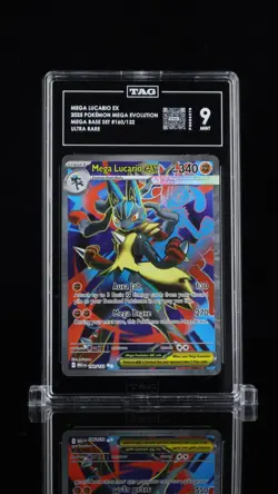 TAG 9 Pokemon MEGA LUCARIO EX 160/132 ULTRA RARE - Mega Evolution - Image 1