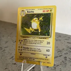 Raichu 14/102 Base Set Holo Rare Vintage 1999 Pokemon Card Unlimited NM/LP WOTC - Image 3