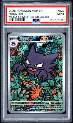 2025 POKEMON MEP EN-ME BLACK STAR PROMO #027 HAUNTER PSA 9 - Image 1
