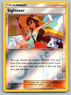 Sightseer 189/214 Uncommon Lost Thunder Pokemon Reverse Holo Lightly Played - Image 1