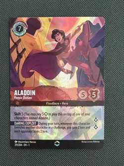 ALADDIN Heroic Outlaw 211/204 ENCHANTED FOIL Disney Lorcana The First Chapter - Image 1