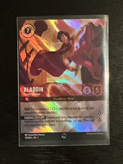ALADDIN Heroic Outlaw 211/204 ENCHANTED FOIL Disney Lorcana The First Chapter - Image 3
