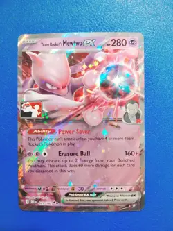 Team Rocket’s Mewtwo ex STAMPED Play! Pokemon Prize Pack Series 8 Promo Card NM - Image 1