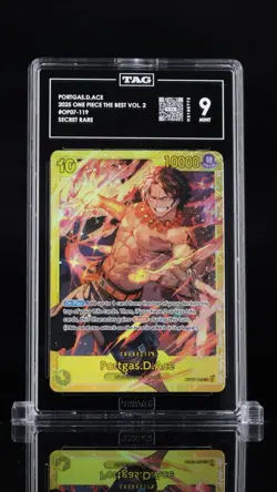 Portgas D Ace PRB-02 OP07-119 Secret Rare The Best Vol 2 One Piece TAG 9 - Image 1