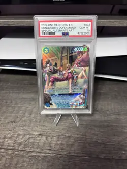 2024 One Piece TCG Donquixote Doflamingo SP Alt Art OP07-073 PSA 10 - Image 1