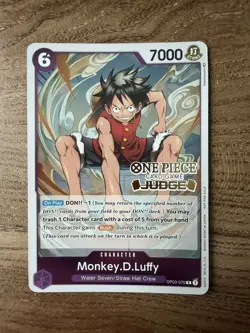 One Piece Card Game Luffy OP03-070 GOLD STAMPED JUDGE TOURNAMENT CARD - Image 3