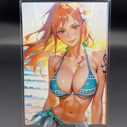 Nami One- Piece Holographic Anime Collectible Trading Card - Image 2