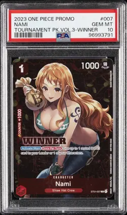 2023 ONE PIECE PROMOS TOURNAMENT PACK VOL.3-WINNER #007 NAMI PSA 10 - Image 1