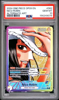 PSA 10 2024 ONE PIECE OP09 EMPERORS IN THE NEW WORLD 062 NICO ROBIN ALT ART - Image 1