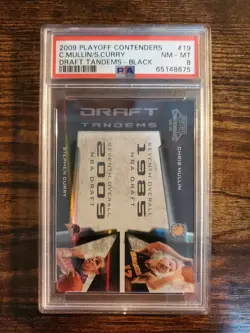 Stephen Curry/Mullin 2009-10 Panini Contenders Draft Tandem RC BLACK # /50 PSA 8 - Image 1