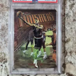 Michael Jordan 1997-98 Topps Finest Bronze Chicago Bulls PSA Near Mint 8 Graded - Image 3