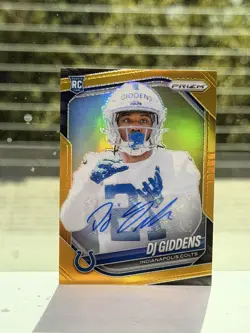 2025 Panini Prizm DJ Giddens Gold Rookie Auto /10 #383 Colts RC - Image 1