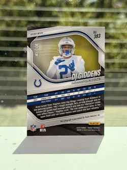 2025 Panini Prizm DJ Giddens Gold Rookie Auto /10 #383 Colts RC - Image 2