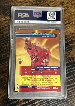 1998-99 Topps - Season's Best Bombardiers Michael Jordan #SB6 Beautiful PSA 8 - Image 2