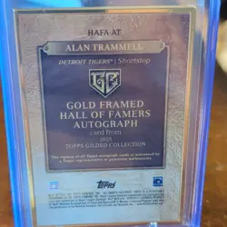 Topps 2025 Gilded Collection Alan Trammell Gold Framed HOF Auto HAFA-AT /99 - Image 2