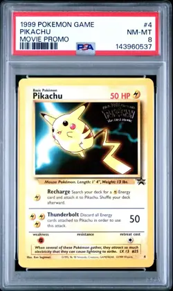 1999 POKEMON GAME - PIKACHU - MOVIE PROMO #4 - PSA 8 - Image 1