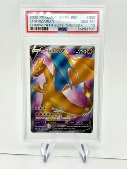 2020 Pokemon SWSH BSP Charizard V #50 Champion Path Elite Trainer Box PSA 10 - Image 1