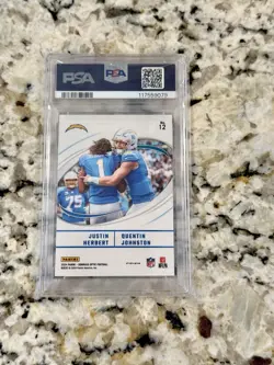 2024 Optic Black Pandora Justin Herbert/Quentin Johnston Best Tuddys /25 PSA 10 - Image 2