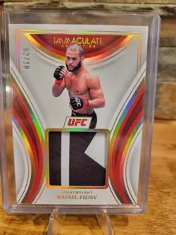 2023 Panini Immaculate UFC 2/10 PATCH GOLD RAFAEL FIZIEV Lightweight SSP #RM-RFZ - Image 1