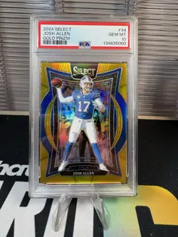 2024 Select 34 Josh Allen True Gold #/10 PSA 10 POP 2 BILLS📈 - Image 1